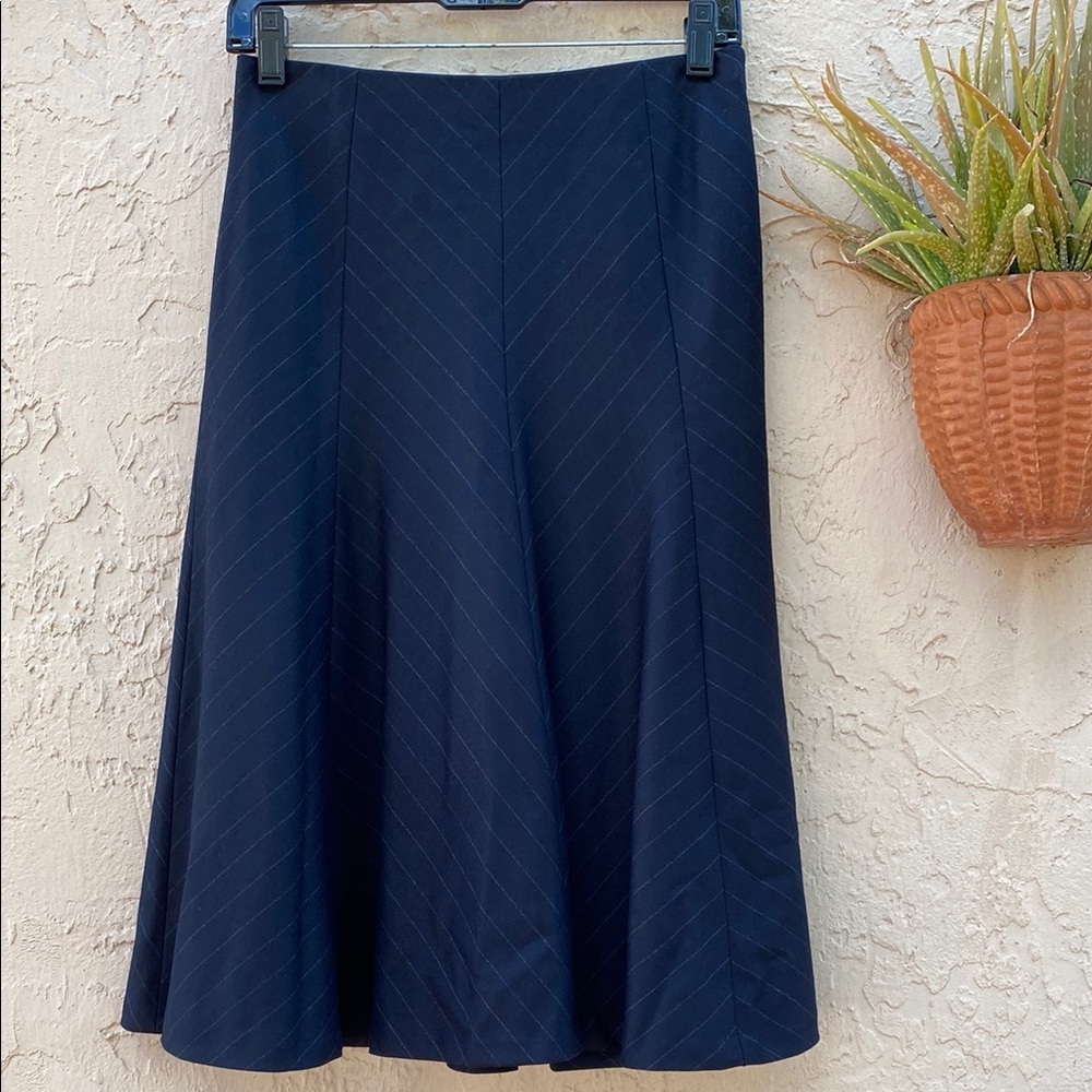 Ann Taylor Navy Blue Classic Midi A-Line Skirt BNWT